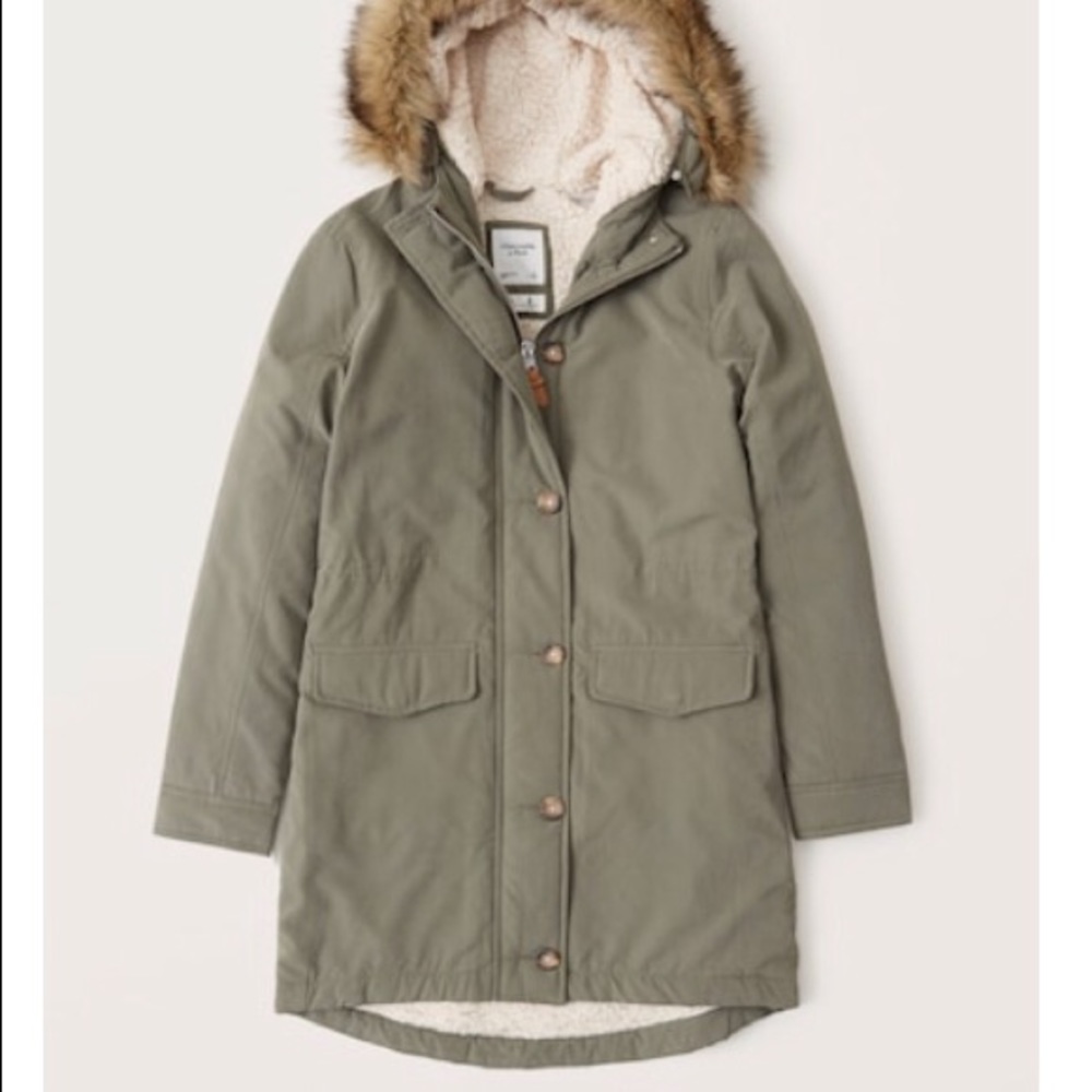 Abercrombie Sherpa Lined Military Parka NWT